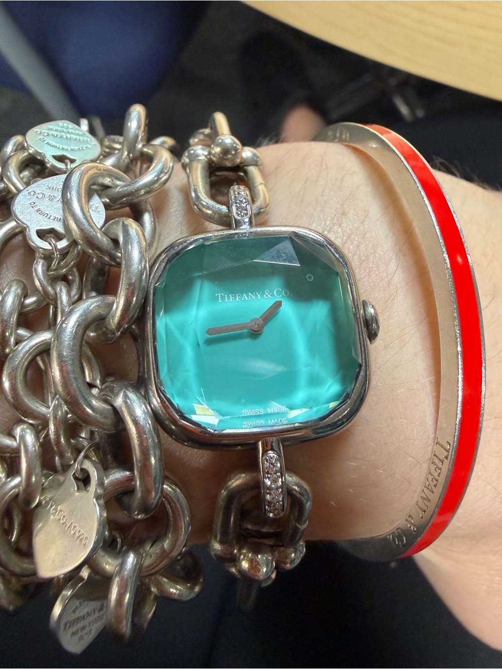 Tiffany & Co. Elsa Peretti Blue Green Gemstone Dial Women's Watch